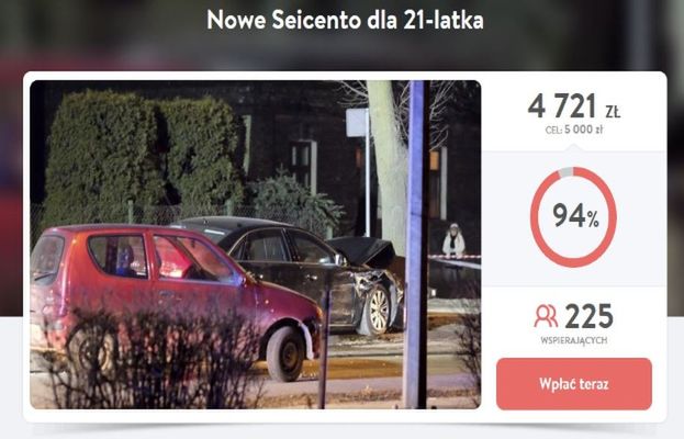 "Nowe seicento dla 21-latka". Ta zbiórka podbija internet