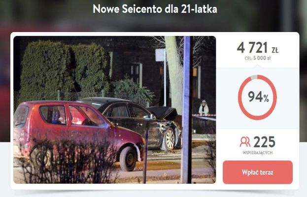 Pieniądze ze zbiórki na seicento dzisiaj zostaną przelane na specjalne konto