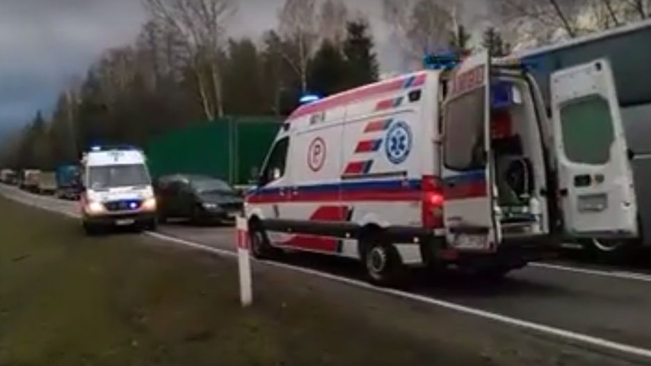 Wypadek na drodze krajowej