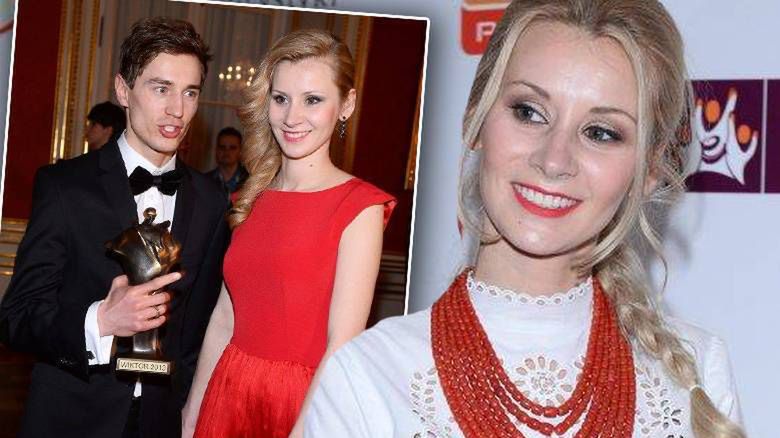 Żona Kamila Stocha prostuje swoją przemowę podczas "Przeglądu sportowego"