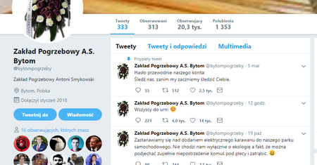 Wpis zakładu pogrzebowego hitem sieci. Trafili w sedno