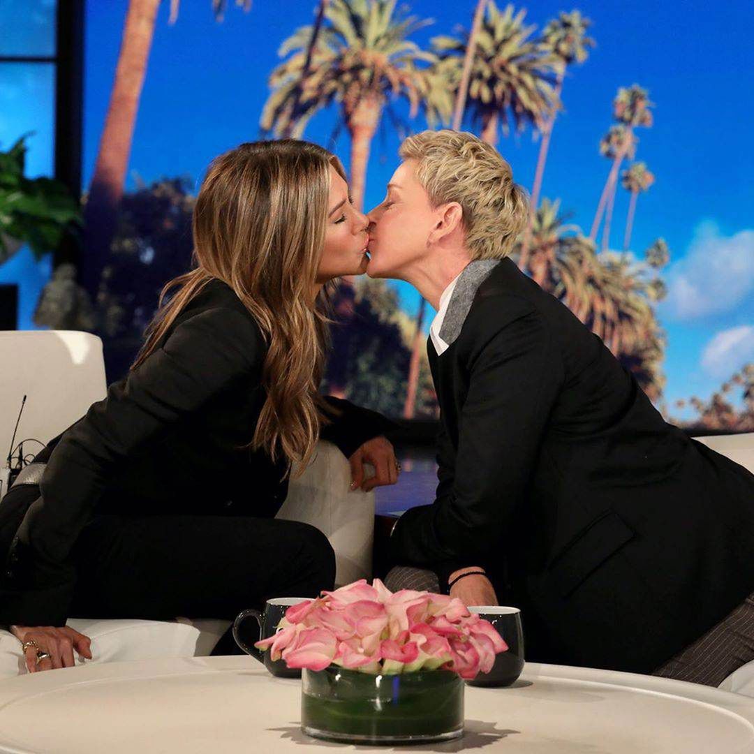 Jennifer Aniston i Ellen DeGeneres pocałowały się