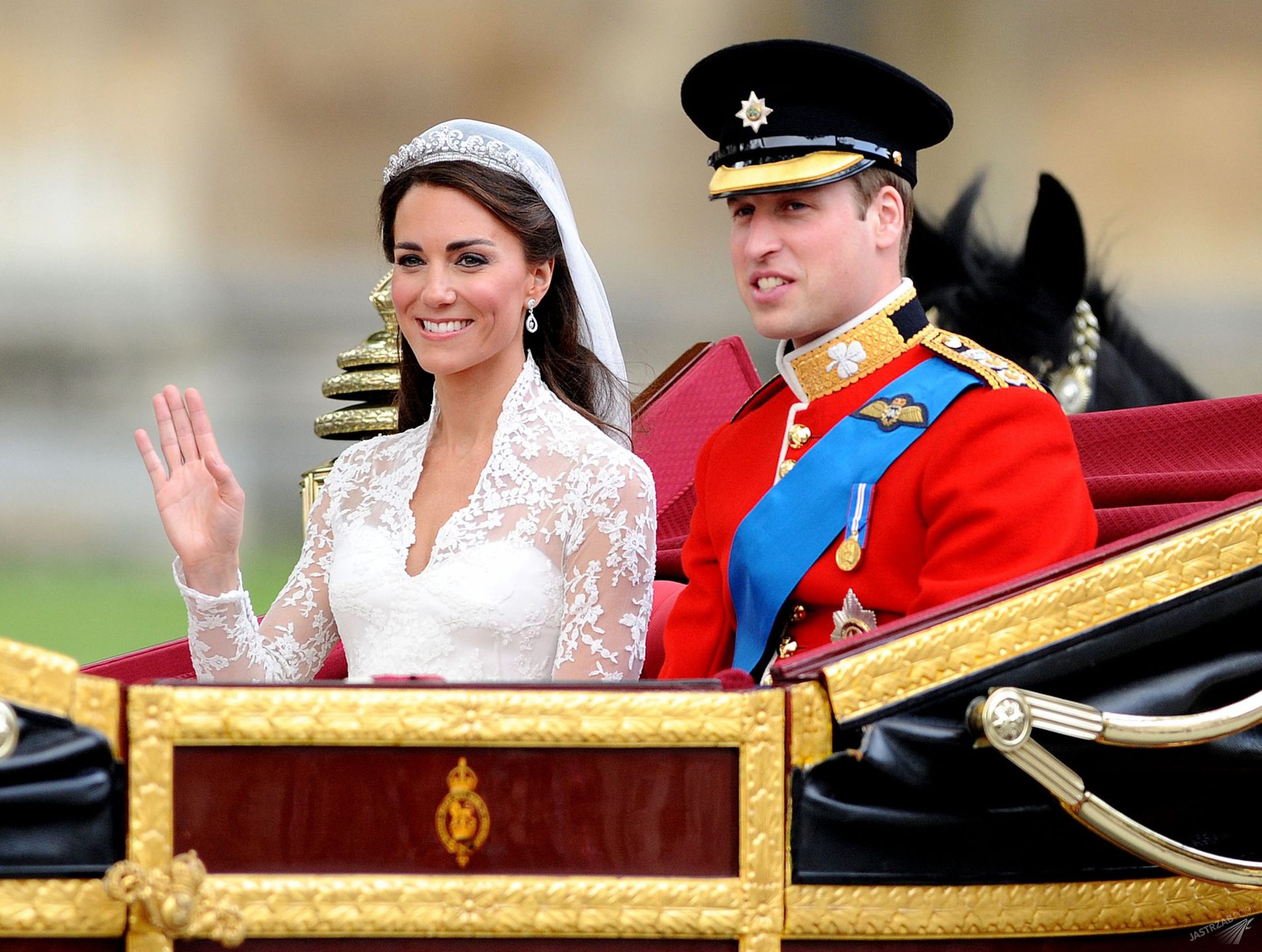 Picture Shows:  Kate Middleton and Prince William on their wedding day.  London, on Friday April 29, 2011.