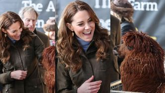 Roześmiana Kate Middleton zachwyca się alpakami podczas wizyty na farmie (ZDJĘCIA)