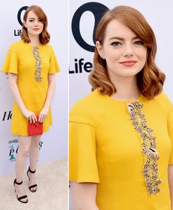 LOOK OF THE DAY: Emma Stone w słonecznej sukience retro