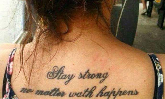 "Stay strong no matter wath happens"