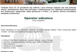 Poszukują "operatora wibratora"