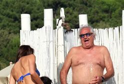 Flavio Briatore z żoną i synkiem na plaży