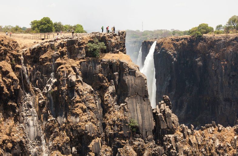 Victoria Falls eastern cataract Mosi-oa-Tunya in dry season Livingstone, Zambia