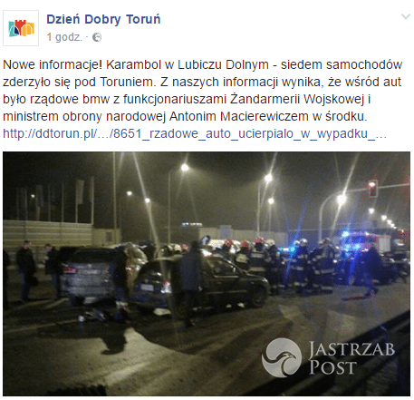 Wypadek Antoniego Macierewicza. Zdjęcia 2017