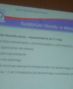 Kuratorium podpowiada, jak zwalniać nauczycieli? "To nieprawda, to tylko jeden slajd z prezentacji"