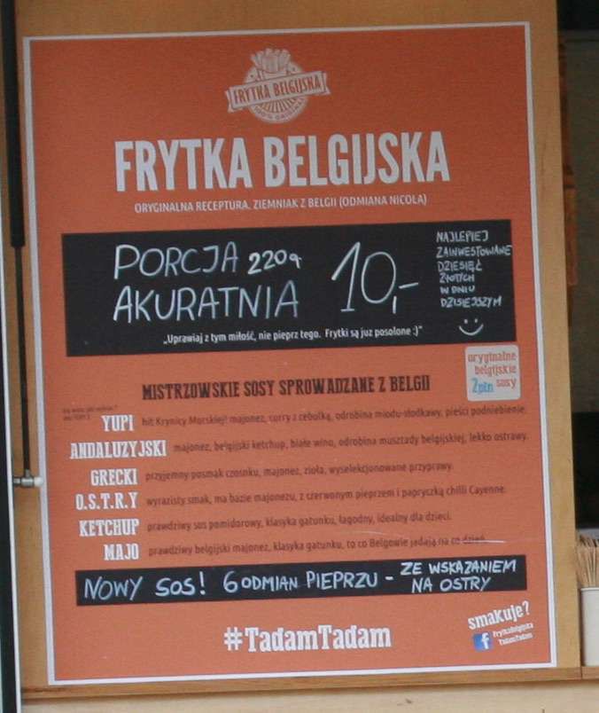 Frytki belgijskie na które skusił się Marcin Dubieniecki