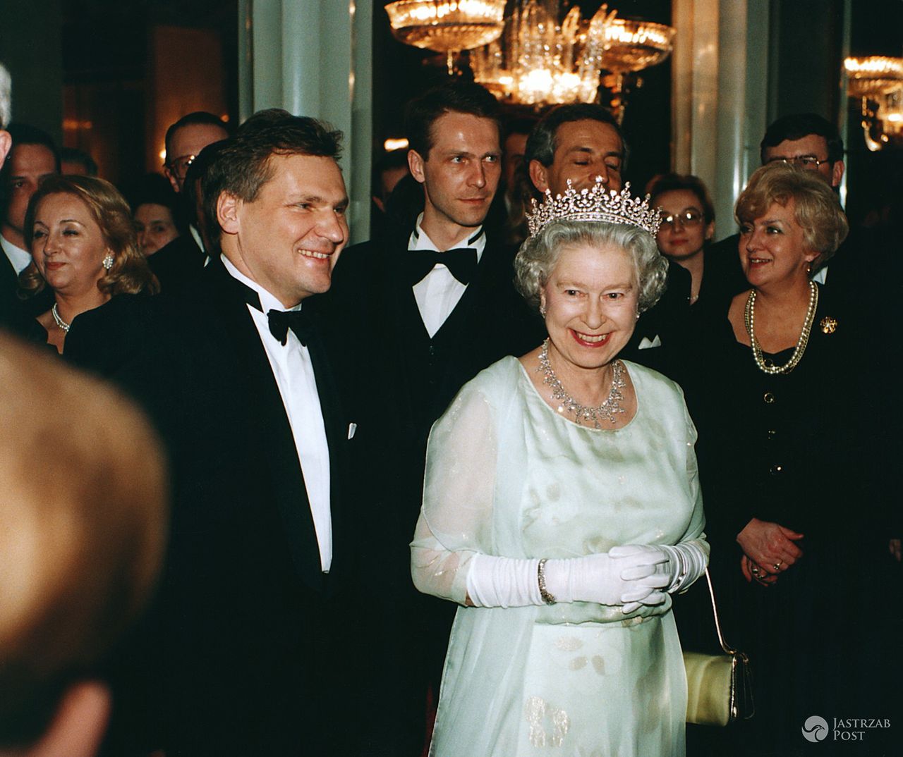 Królowa Elżbieta II w Polsce na spotkaniu z Aleksandrem Kwaśniewskim