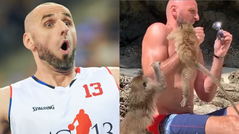 Marcin Gortat ZAATAKOWANY przez małpę podczas wakacji z ukochaną w Tajlandii