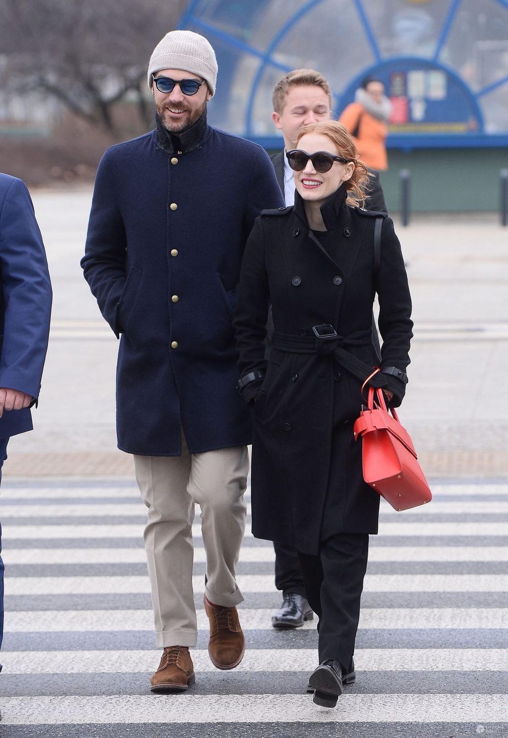 Jessica Chastain na Międzynarodowym Strajku Kobiet w Warszawie