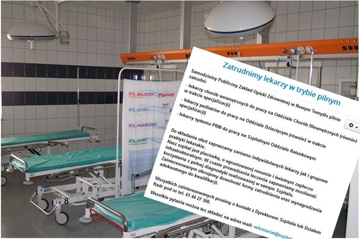 Szpital w Nowym Tomyślu szuka lekarzy od blisko pół roku. Sytuacja jest poważna. 