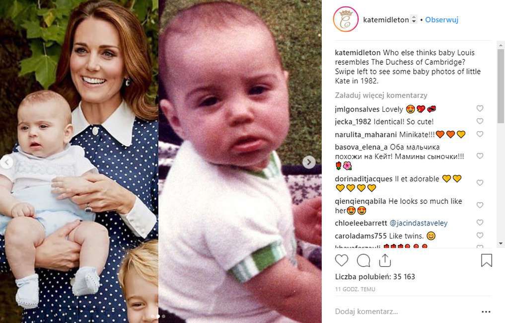 Księżna Kate w dzieciństwie i książę Louis