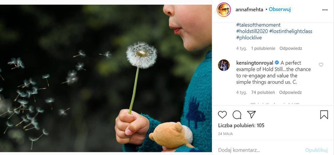 Księżna Kate komentuje wpisy na Instagramie