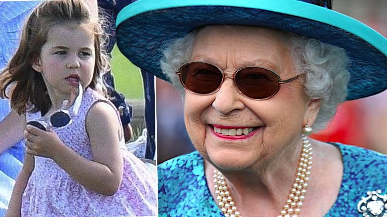 Księżniczka Charlotte, królowa Elżbieta II w okularach