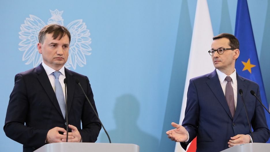 Minister Zbigniew Ziobro i premier Mateusz Morawiecki