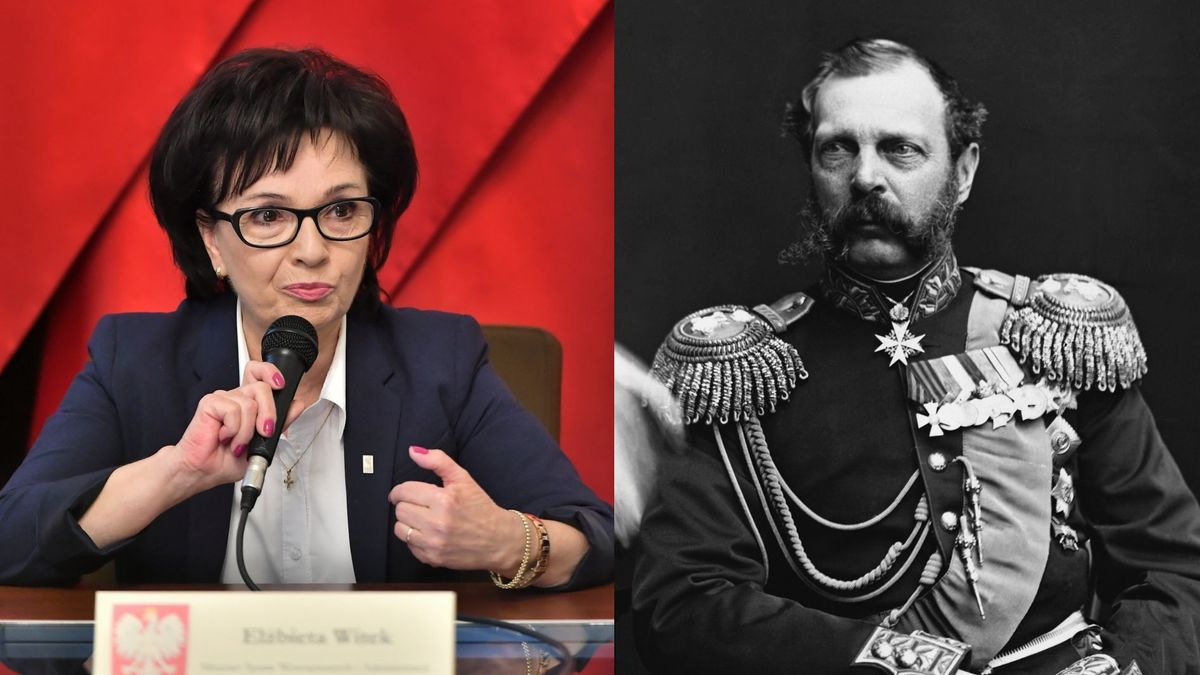 Car Aleksander II (po prawej) prawa miejskie odebrał, Elżbieta Witek (po lewej) zgadza się je przywrócić