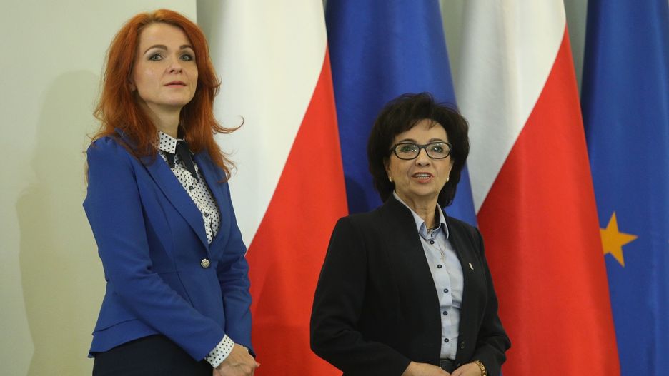 Marszałek Sejmu Elżbieta Witek i szefowa Kancelarii Sejmu Agnieszka Kaczmarska.