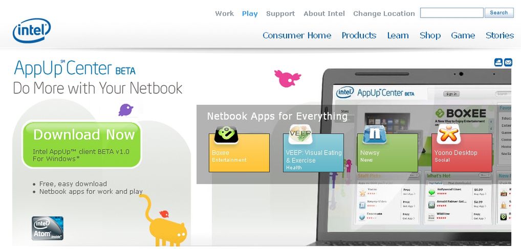 Intel uruchomił sklep internetowy - &quot;Intel AppUp Center&quot;