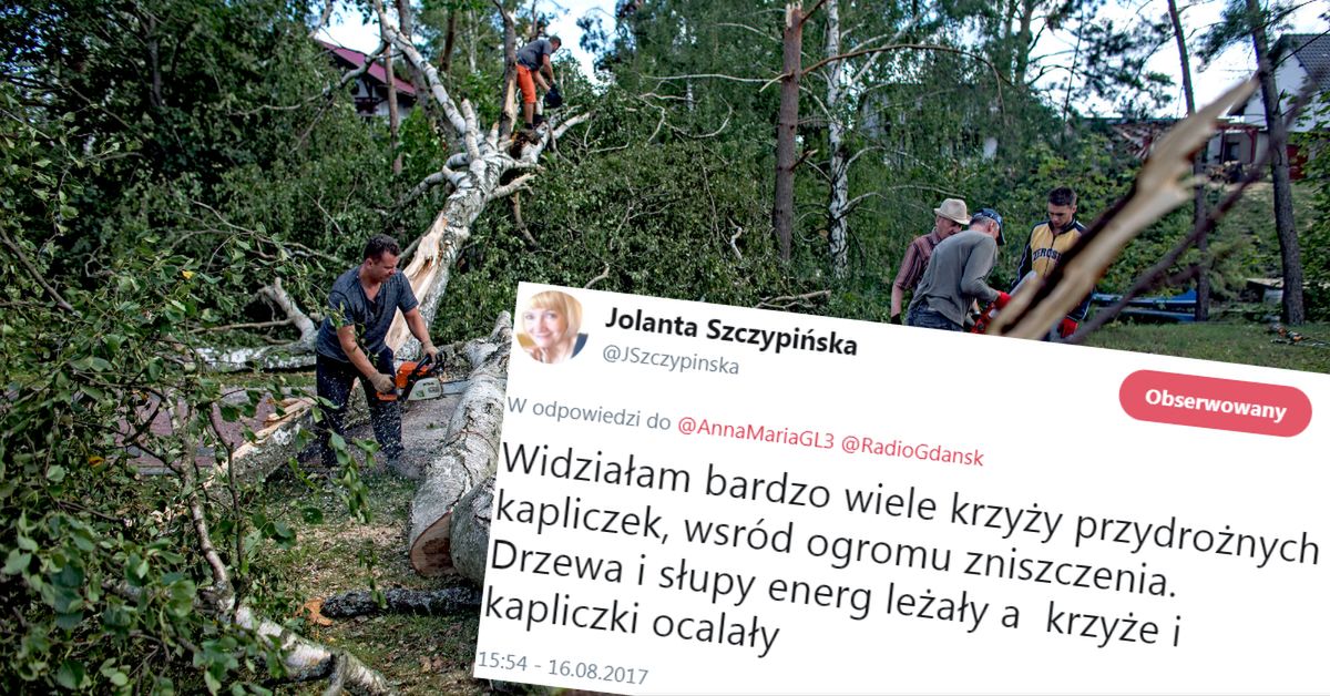 Wichury demolowały domy. Jolanta Szczypińska cieszy się... z ocalałego krzyża