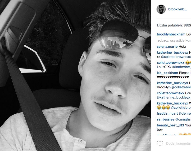 Brooklyn Beckham z zarostem na twarzy