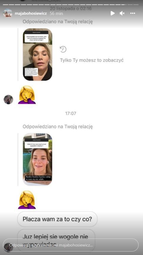 Hejterska wiadomość wysłana do Mai