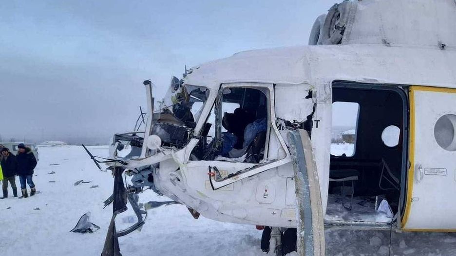 Śmigłowiec Mi-8 tuż po wypadku 