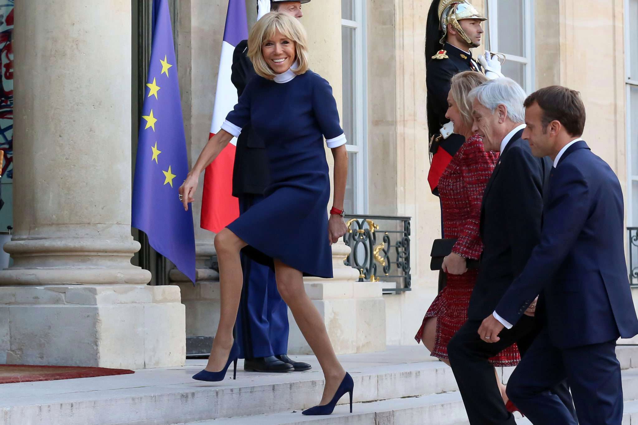 Stylizacja Brigitte Macron ze spotkania z parą prezydencką z Chile