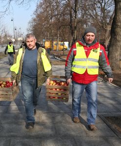 Warszawa. Plac w centrum utonął w jabłkach