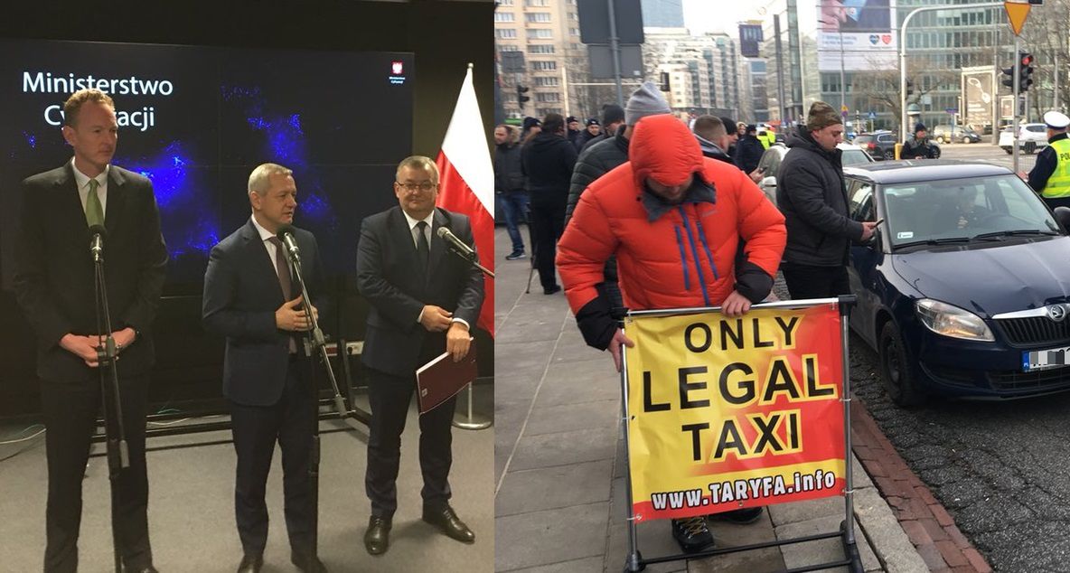 Ostry protest przed Ministerstwem Cyfryzacji. W tle rozmowy Ubera z rządem