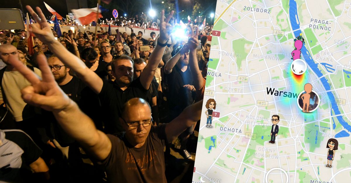 Ubecy czy młodzież? Ta mapka pokazuje, kto maszeruje w protestach opozycji