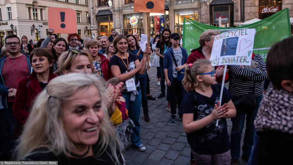 Protest nauczycieli we Wrocławiu