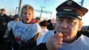 Strajk kolejarzy na Dworcu Wschodnim