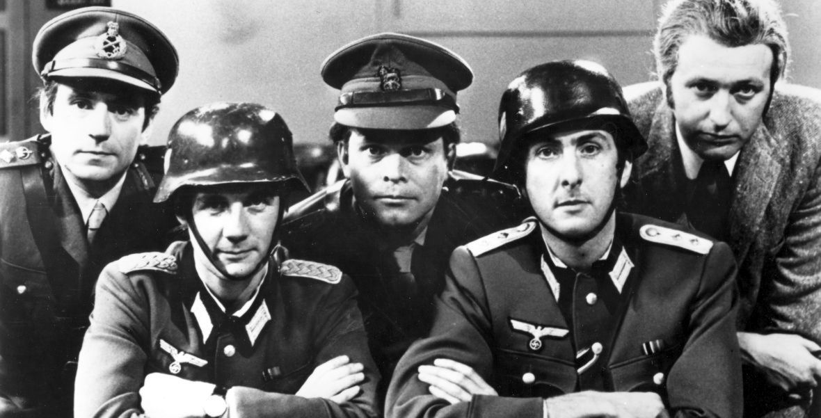 "Latający Cyrk". Od lewej: Terry Jones, Michael Palin, Terry Gilliam. Eric Idle i Graham Chapman. Na tą fotkę nie załapał się John John Cleese. 