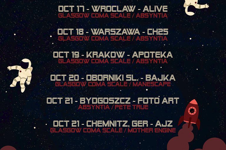 Rusza rasa koncertowa zespołów Absyntia i Glasgow Coma Scale! Będzie mocne granie!