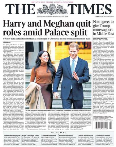 Meghan Markle i książę Harry na okładce Times