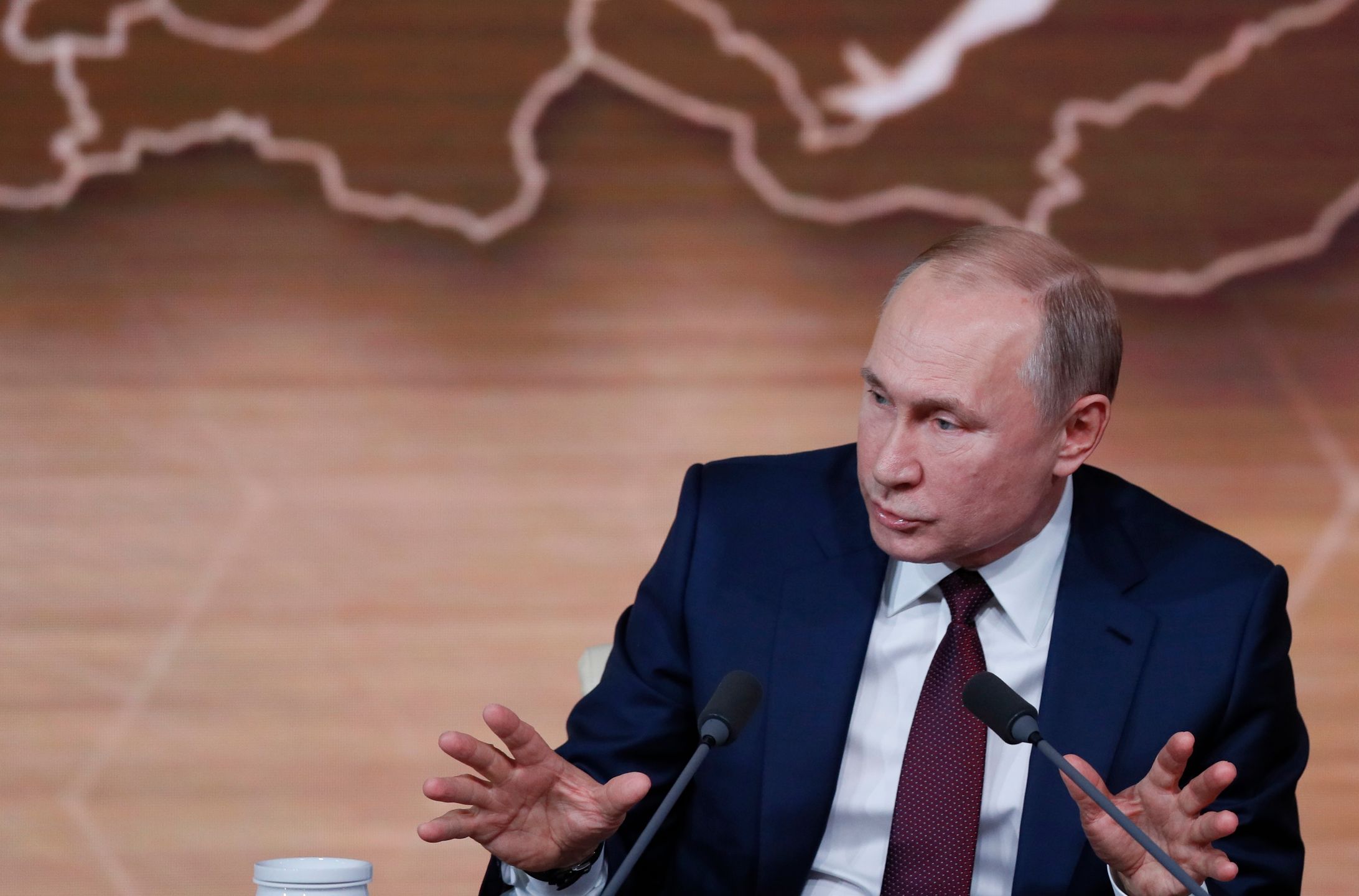 Władimir Putin podczas corocznej konferencji prasowej