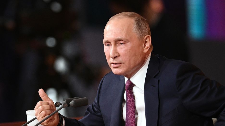 Władimir Putin podczas swojej 13 corocznej konferencji prasowej