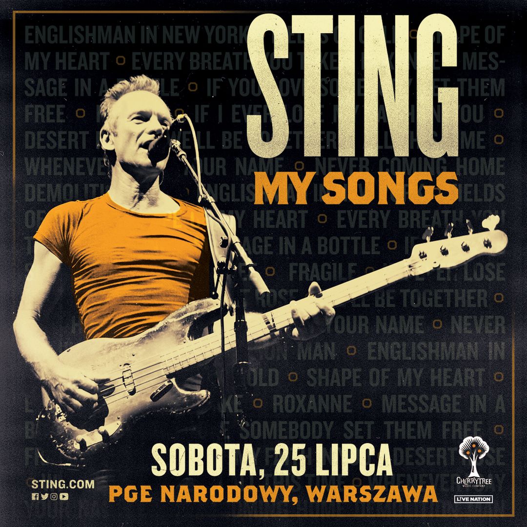 Przyszłoroczny koncert Sting: My Songs, odbędzie się 25 lipca na PGE Narodowym w Warszawie