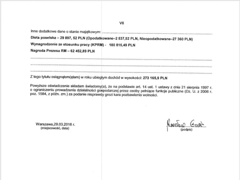Jarosław Gowin ujawnił ile dostał nagrody za ubiegły rok 