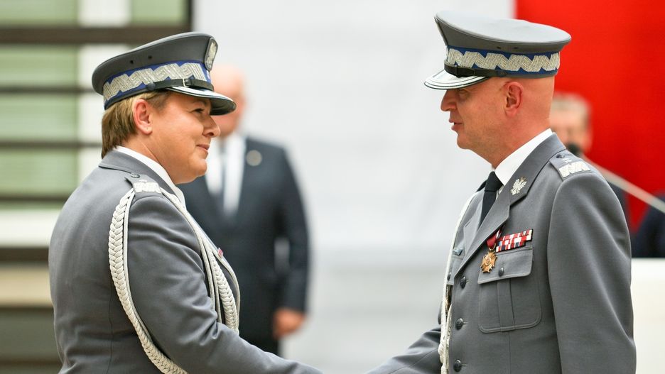 Szefowa lubuskiej policji gen. Helena Michalak i komendant główny policji Jarosław Szymczyk