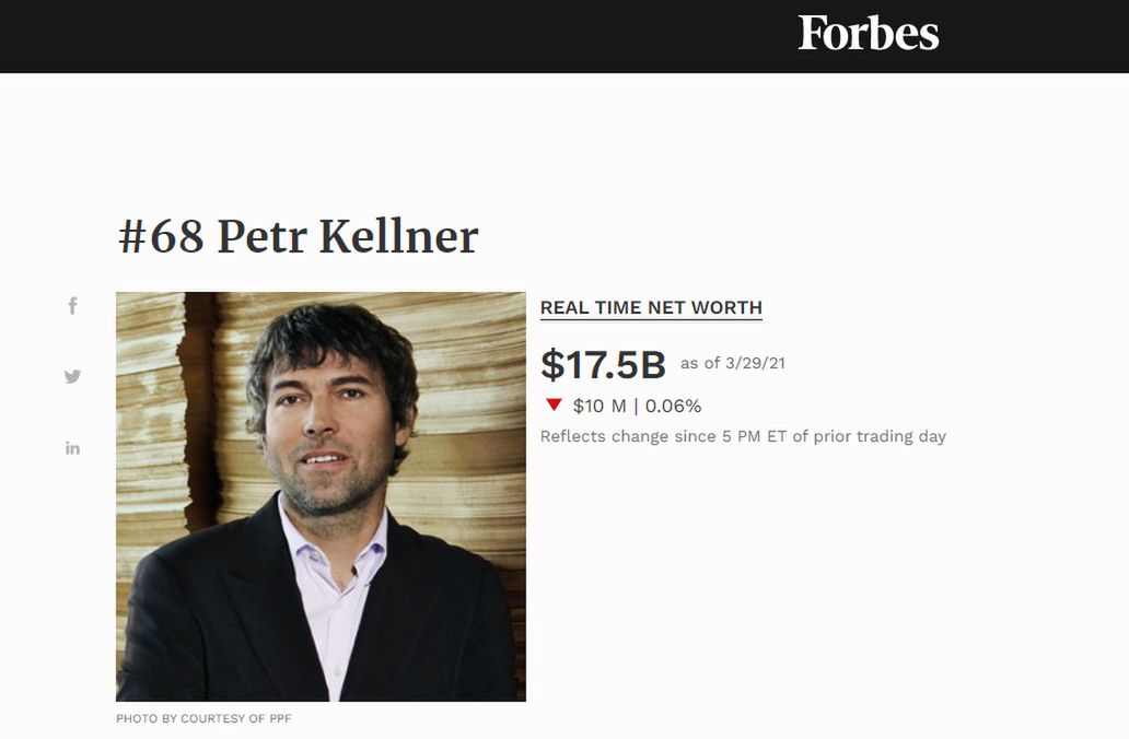 Petr Kellner był miliarderem. Trafił do rankingu Forbes