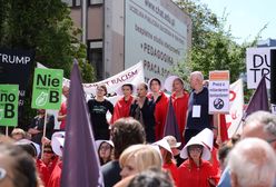 "Witamy panie prezydencie" vs "Ty seksisto". Starcia zwolenników i przeciwników Trumpa w Warszawie