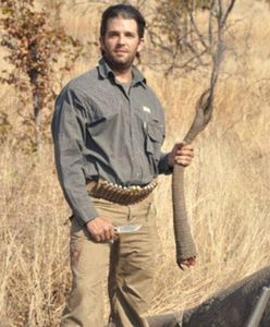 Syn Donalda Trumpa z odciętym ogonem słonia w dłoni. To zdjęcie wywołało falę hejtu