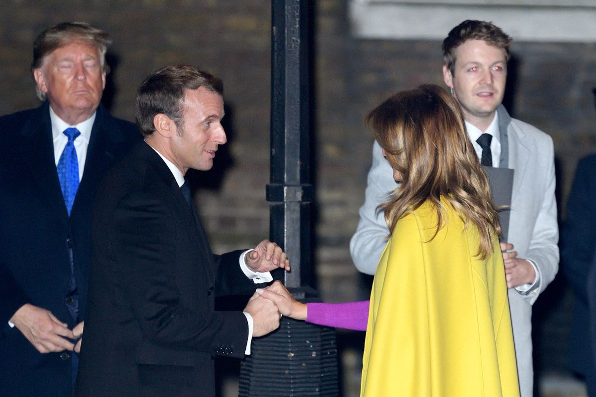 Melania Trump i Emmanuel Macron w Londynie
