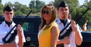 Melania Trump na szczycie G7. Wybrała żółtą sukienkę z nadrukiem